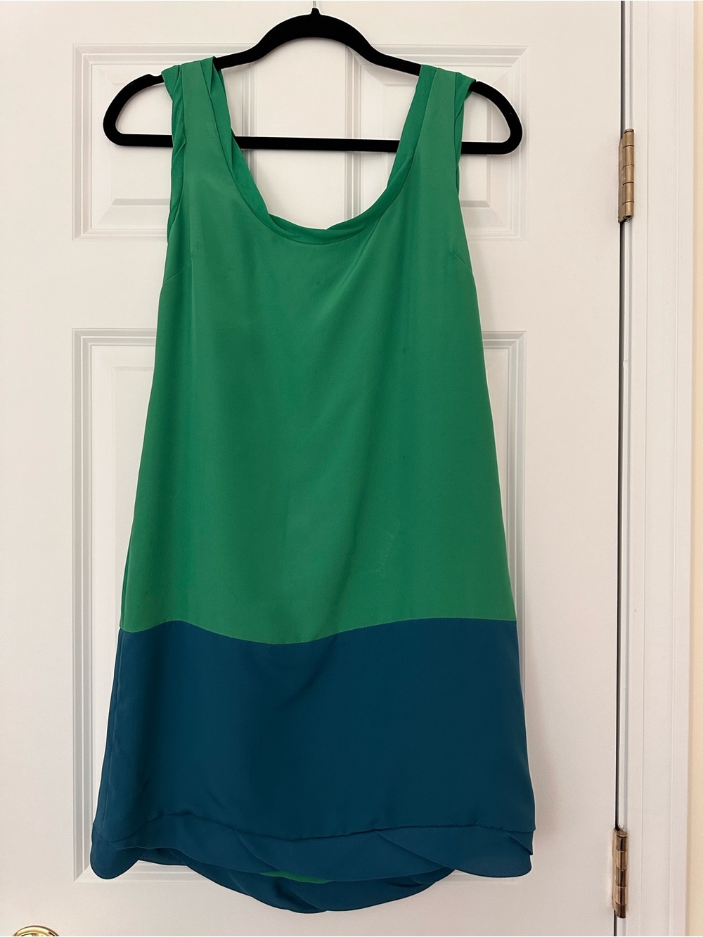 Women’s Sleeveless Colorblock Dress — Green & Teal